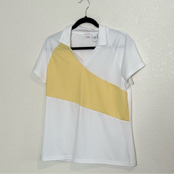 Izod Tops - IZOD XFG Women's Polo Golf Top Cool FX PerformX Snaps Short Sleeve Whie Size‎ L